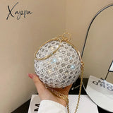 Sparkly Round Evening Purses For Women Shiny Diamonds Handbag Unusual Party Mini Small Bags Fashion