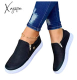 Spring And Autumn Large Size Casual Fashion Shoes Zipper Sneakers Flat 36-43