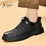 Spring Men Pu Leather Casual Shoes Luxury Brand Soft Sneakers Breathable Moccasins Men’s Walking