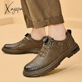 Spring Men Pu Leather Casual Shoes Luxury Brand Soft Sneakers Breathable Moccasins Men’s Walking