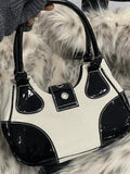 Star Chain Embellish Patchwork Buckled Shoulder Bag Bags