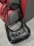 Star Embellish Pu Leather Shoulder Bag