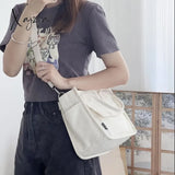 Stylish Mini Canvas Tote Bag - Spacious Multi Pockets Crossbody With Top Handle Portable Lunch Box