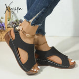 Summer New Style 2024 European And American Large Size Sandals For Women With Car Stitching