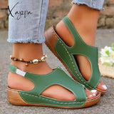 Summer New Style 2024 European And American Large Size Sandals For Women With Car Stitching