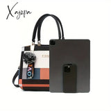 Trendy Colorblock Womens Handbag - Stylish Plaid Pattern With Fun Pompom Charms Versatile Shoulder