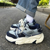 Trendy Denim Mens Sneakers Platform Student Breathable Casual Womens Chunky Shoes Designer Outdoor