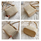 Vento Marea Straw Crossbody Bag For Women New Bohemian Small Knitting Summer Purse And Handbag