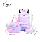 Vibrant Tie Dye Cartoon Pattern Backpack - Spacious School Bag With Insulated Lunch Box Pencil Case