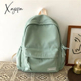 Waterproof Nylon Women School Backpack Large Solid Color Girls Travel Bag College Schoolbag Female