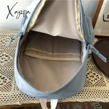 Waterproof Nylon Women School Backpack Large Solid Color Girls Travel Bag College Schoolbag Female