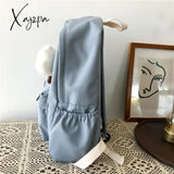 Waterproof Nylon Women School Backpack Large Solid Color Girls Travel Bag College Schoolbag Female