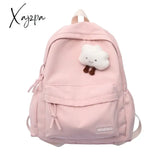 Waterproof Nylon Women School Backpack Large Solid Color Girls Travel Bag College Schoolbag Female