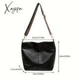 Wide Geometric Strap Bag Large Capacity Crossbody For Girls Retro Fashion Shoulder