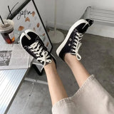 Women Split Toe Ninja Tabi Canvas Sneakers Woman Lace Up Casual Vulcanized Flats Ladies Round