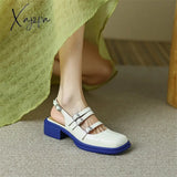 Women Summer Sandals Patent Leather Roman Casual Buckle Strap Shoes Gladiator Chunky Heel Sandalias