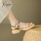 Women Summer Sandals Roman Casual Buckle Strap Shoes For Chunky Heel Mixed Color Zapatos Mujer