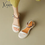 Women Summer Sandals Roman Casual Buckle Strap Shoes For Chunky Heel Mixed Color Zapatos Mujer