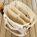 Women’s Casual Canvas Crossbody Tote Bag With Multiple Pockets Adjustable Shoulder Strap