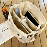 Women’s Casual Canvas Crossbody Tote Bag With Multiple Pockets Adjustable Shoulder Strap