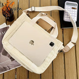 Women’s Casual Canvas Crossbody Tote Bag With Multiple Pockets Adjustable Shoulder Strap