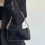 Women’s Chain Underarm Shoulder Bag Glossy Patent Leather Hot Girls Small Square Messenger Bags