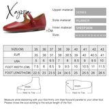 Women’s Flat Shoes Genuine Leather 2024 New Spring Mary Jane Red Literary Ballet Women