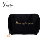 Xajzpa - 1 Pc Women Zipper Velvet Make Up Bag Travel Large Cosmetic For Makeup Solid Color Female