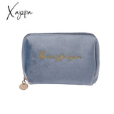 Xajzpa - 1 Pc Women Zipper Velvet Make Up Bag Travel Large Cosmetic For Makeup Solid Color Female