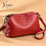 Xajzpa - 100% Genuine Leather Handbags Women Bags Designer Soft Cowhide Ladies Crossbody Bag