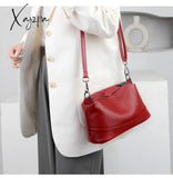 Xajzpa - 100% Genuine Leather Handbags Women Bags Designer Soft Cowhide Ladies Crossbody Bag