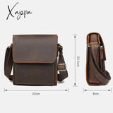 Xajzpa - 100% Genuine Leather Men Shoulder Bags Husband Retro Crazy Horse Male Messenger Crossbody