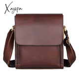 Xajzpa - 100% Genuine Leather Men Shoulder Bags Husband Retro Crazy Horse Male Messenger Crossbody