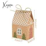 Xajzpa - 10Pcs Christmas House Shape Candy Bags Gift Box Cookie Packaging Boxes Tree Pendant Party