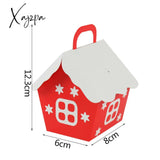 Xajzpa - 10Pcs Christmas House Shape Candy Bags Gift Box Cookie Packaging Boxes Tree Pendant Party