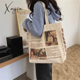 Xajzpa - 1Pc Women Canvas Shoulder Bag Alice in Wonderland Shopping Bags Students Book Bag Cotton Cloth Handbags Tote for Girls New