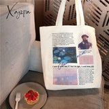Xajzpa - 1Pc Women Canvas Shoulder Bag Alice In Wonderland Shopping Bags Students Book Cotton Cloth