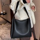 Xajzpa - 2 Sets Casual Tote Bags PU Leather Shoulder Bags for Women Fashion Female Travel Bag Designer Luxury Lady Underarm Bag Brand Sac