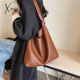 Xajzpa - 2 Sets Large Capacity Soft Pu Leather Shoulder Side Bags For Women Fashion Brand Casual