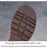 Xajzpa - 2023 Autumn Winter Warm Ankle Boots For Women Luxury Genuine Cow Leather Square Heel