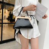 Xajzpa - 2023 Fashion Women Bag With Chain Wood Crossbody Summer Beach Shell Stone Pattern Pu