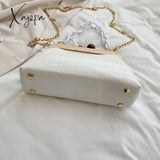 Xajzpa - 2023 Fashion Women Bag With Chain Wood Crossbody Summer Beach Shell Stone Pattern Pu