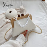 Xajzpa - 2023 Fashion Women Bag With Chain Wood Crossbody Summer Beach Shell Stone Pattern Pu