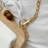 Xajzpa - 2023 Fashion Women Bag With Chain Wood Crossbody Summer Beach Shell Stone Pattern Pu