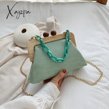 Xajzpa - 2023 Fashion Women Bag With Chain Wood Crossbody Summer Beach Shell Stone Pattern Pu