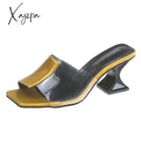 Xajzpa - 2023 Green Hot Summer Pointed Toe Heel High Heels Sandals Lady Pumps Slip On Shoes Sexy