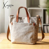 Xajzpa - 2023 Japanese Tote Bag with Pockets Women Shoulder Leather Handbag Canvas Sling Bags Crossbody Travel Bag large capital shopping bag