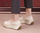 Xajzpa - 2023 New Arrive Women Spring Autumn Casual Shoes Thick Bottoms Wedges Comfortable Ladies