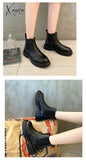 Xajzpa - 2023 New Fashion Boots Women Warm Winter 4Cm Heel For Woman Platform Black Basic Slip On