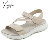 Xajzpa - 2023 New Summer Flat Sandal For Women Interlaced Elastic Band Soft Sole Casual Beach Shoe